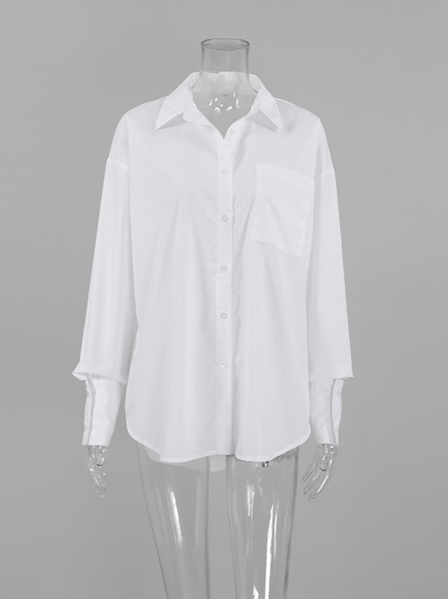 Oversize White Shirt Women N6C098