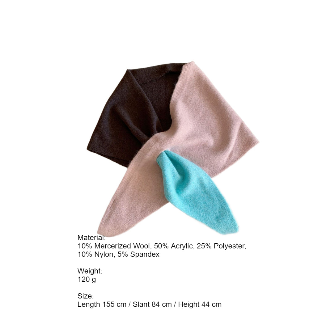 Color-Block Patchwork Triangle Scarf Shawl Women N6H310