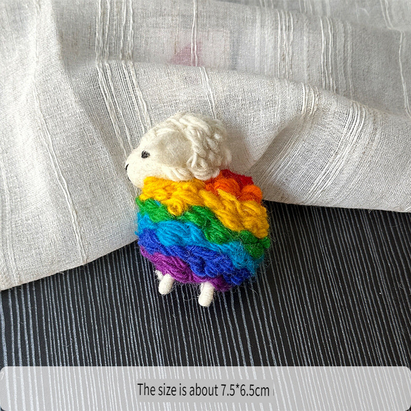 Handmade Felt Sheep Keychain Bag Charm Pendant N6G004