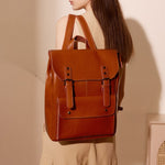 Load image into Gallery viewer, Genuine Leather Backpack Women 14" Vintage School N6F160
