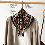 Load image into Gallery viewer, Pleated Leopard Paisley Satin Scarf 70cm Square N6G225