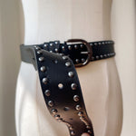 Load image into Gallery viewer, Unisex PU Studded Pin Buckle Belt N6J131