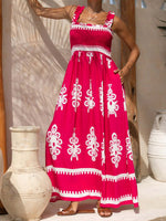Load image into Gallery viewer, Bandeau Maxi Dress Circle Skirt Print Lightweight N5Z306
