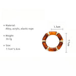Load image into Gallery viewer, Marbled Bamboo Elastic Cuff Acrylic Plated Adjustable S5P070