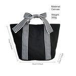 Load image into Gallery viewer, Bow Canvas Handbag Women Dark Academia Shoulder Tote N6F103