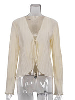 Load image into Gallery viewer, Fitted Flare Sleeve Ruffle Blouse Women N6D091