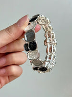 Load image into Gallery viewer, Enamel Square Geometric Stretch Bangle Women N6C219
