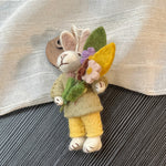 Load image into Gallery viewer, Handmade Felt Rabbit Keychain Balloon Bunny Bag Charm N6G002