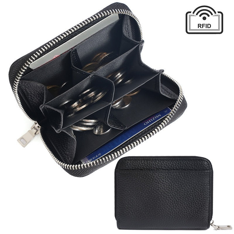 Genuine Leather RFID Blocking Coin Purse Women N6D013