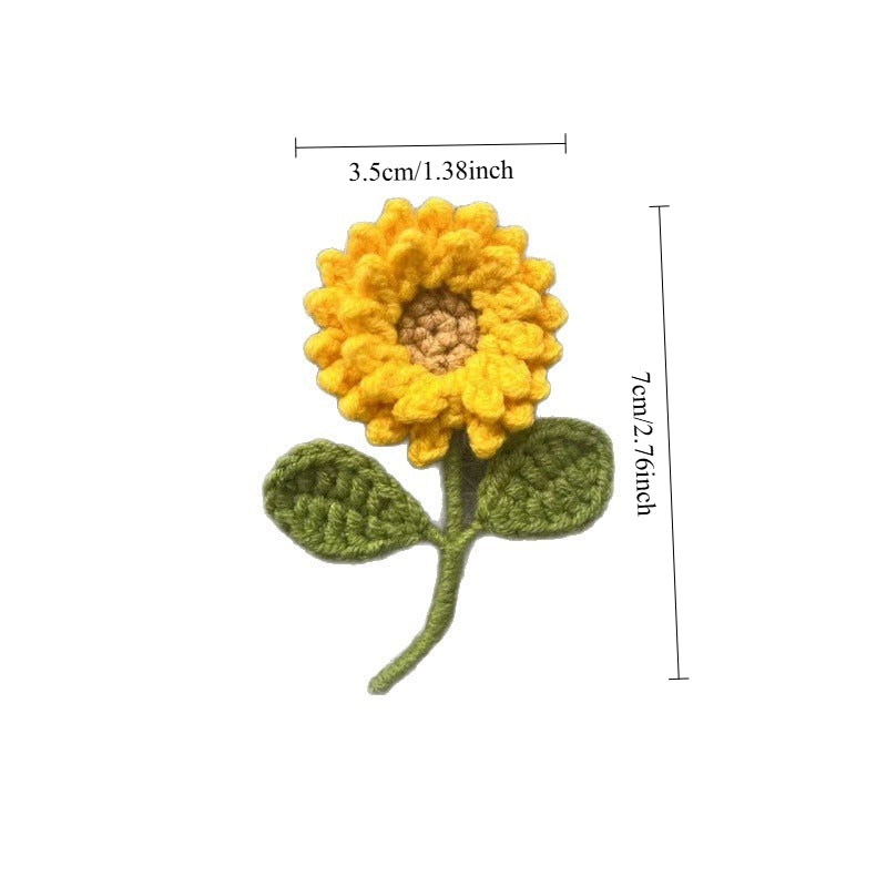 Womens Hand Crocheted Sunflower Brooch N6K310