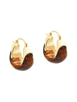 Load image into Gallery viewer, Retro Brown Resin U-Shape Cuff Earrings Women N6C065