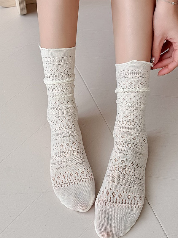 Sheer Mesh Mid-Calf Socks Women N6C165