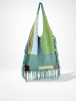 Load image into Gallery viewer, Crochet Fringe Color Block Tote Bag Women N6C046