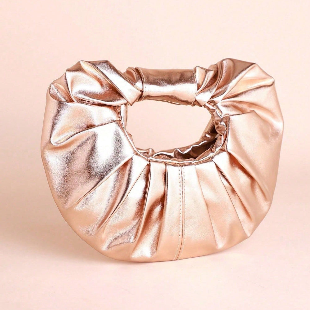 Metallic Cloud Fold Shoulder Bag Women N6E008