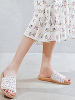 Load image into Gallery viewer, Linen Openwork Non-Slip Slippers Women N6C229