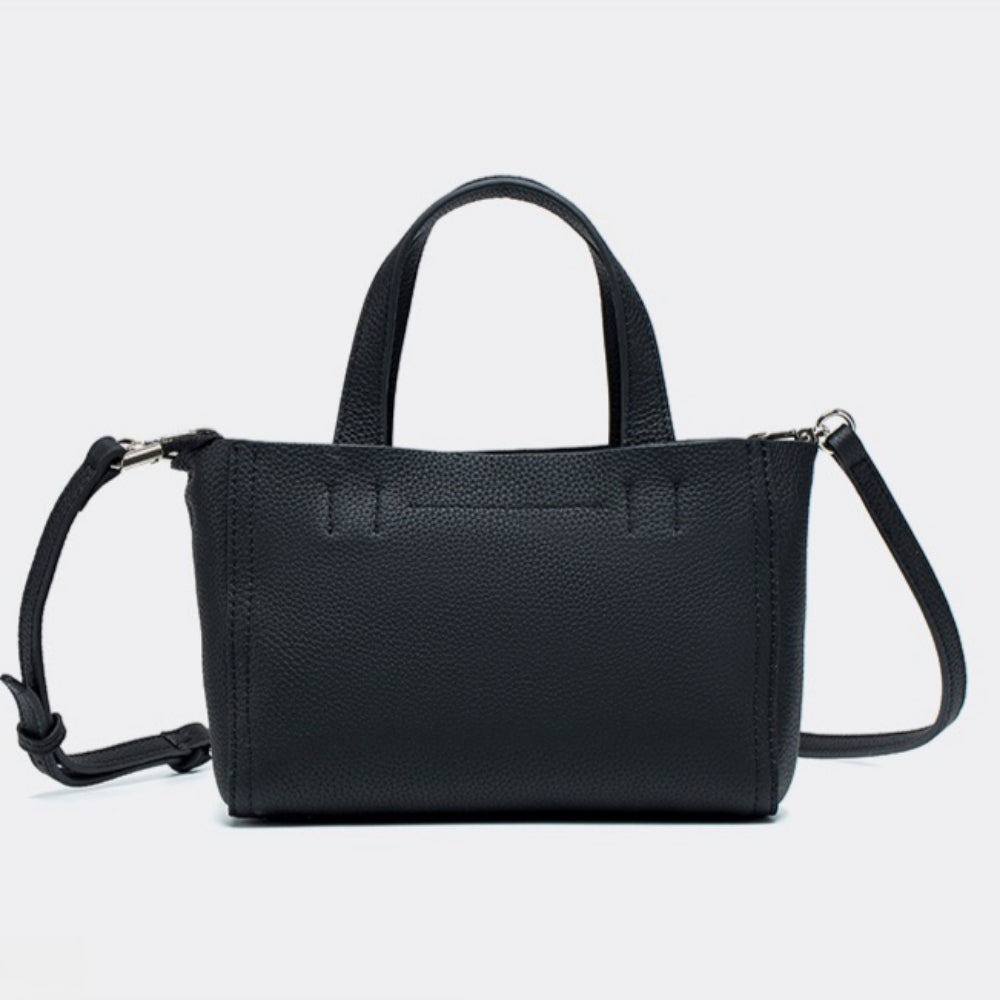 Genuine Leather Top Handle Bag Square Mini Tote N6F111