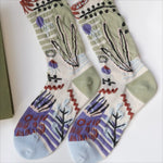 Load image into Gallery viewer, 3D Floral Embossed Seamless Mid-Calf Socks Women N6H010
