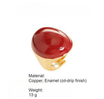 Load image into Gallery viewer, Statement Enamel Adjustable Open Ring Geometric N6H205