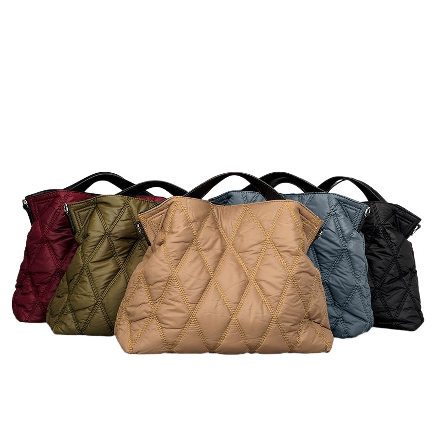 Diamond Quilted Polyester Tote Top Handle S5P391