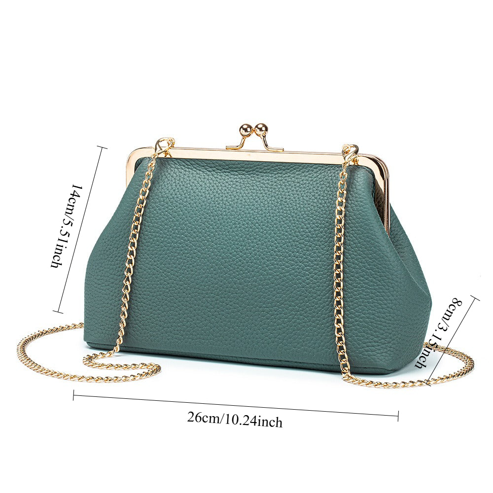 Women's Top-Grain Leather Chain Bag N6J222