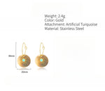 Load image into Gallery viewer, Turquoise Shell Earrings Steel Natural Accent S5P092