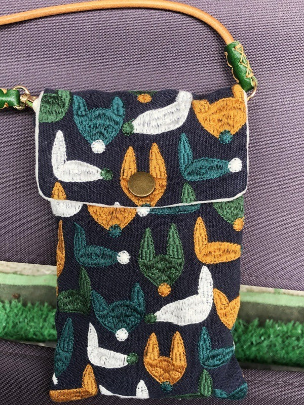 Embroidered Two Way Crossbody Phone Pouch N6B106