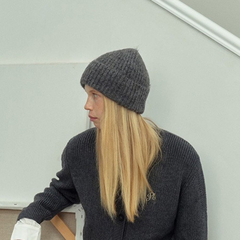 Alpaca Wool Blend Solid Knit Beanie Women Winter N6H210