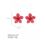 Load image into Gallery viewer, Metal Drop Fill Floral Studs Iron Enameled Statement S5P164