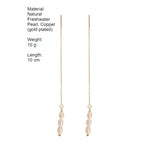 Load image into Gallery viewer, Freshwater Pearl Long Ear Wire Gold Plated Copper N6H182