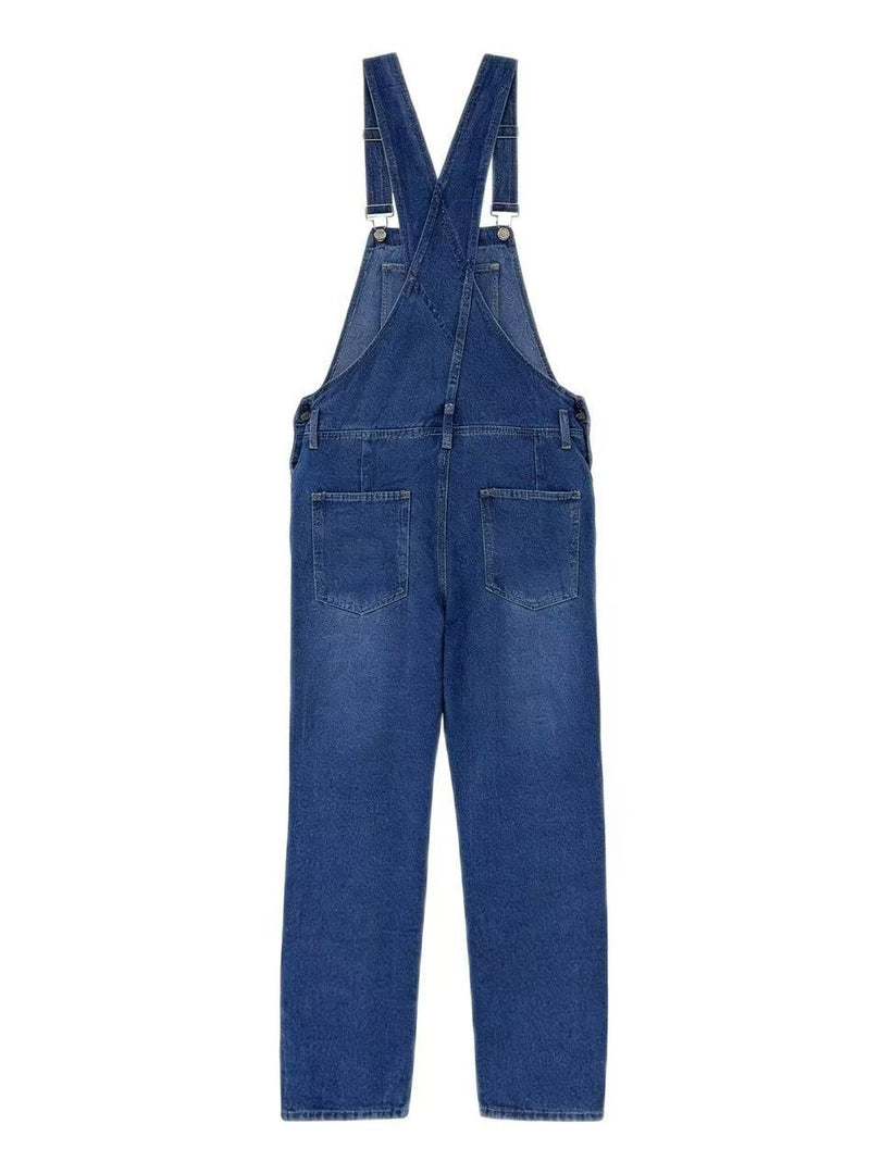 Relaxed Washed Denim Overalls Women N6D151