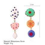 Load image into Gallery viewer, Asymmetrical Candy Resin Drop Earrings Rhinestone S5P166
