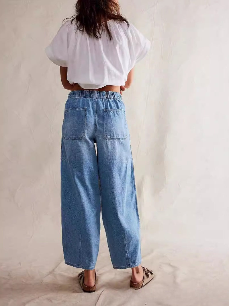 Baggy Low Rise Crop Jeans Women N6C284