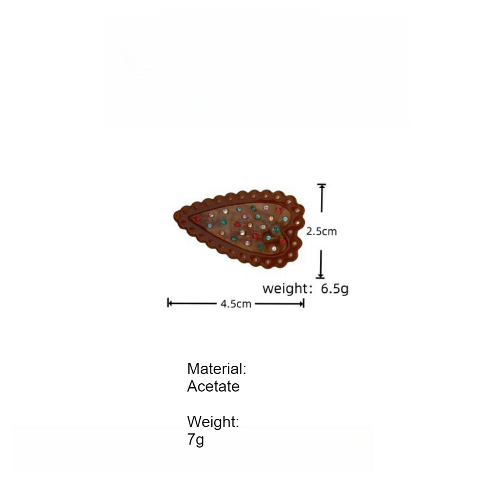 Heart Crystal Polka Dot Hair Clip N6F061