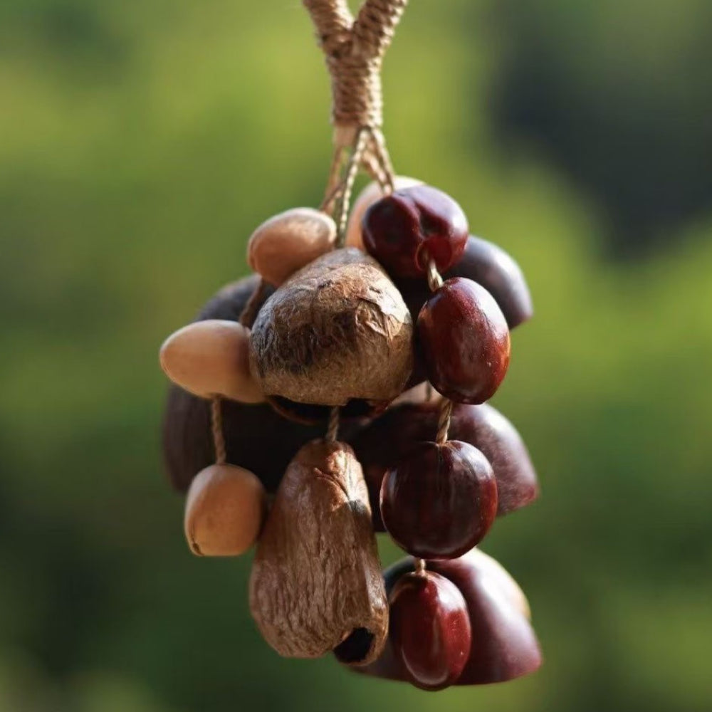 Natural Seed Pod Wind Chime Bag Charm Hanging N6F306