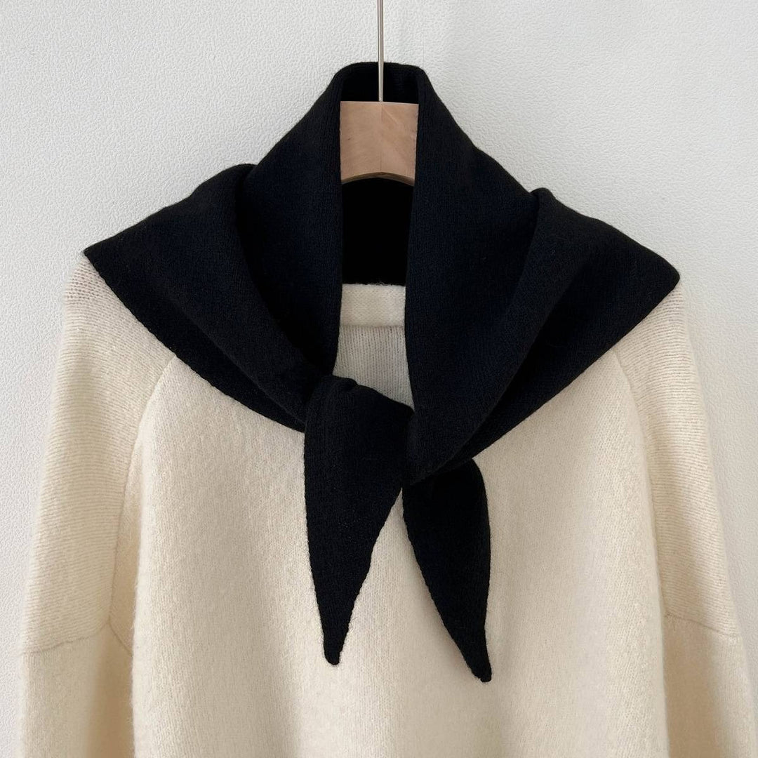 Cashmere Wool Solid Triangle Scarf Women Winter N6H234