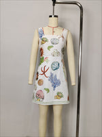 Load image into Gallery viewer, Backless Print Spaghetti Strap Mini Dress Women N6F087