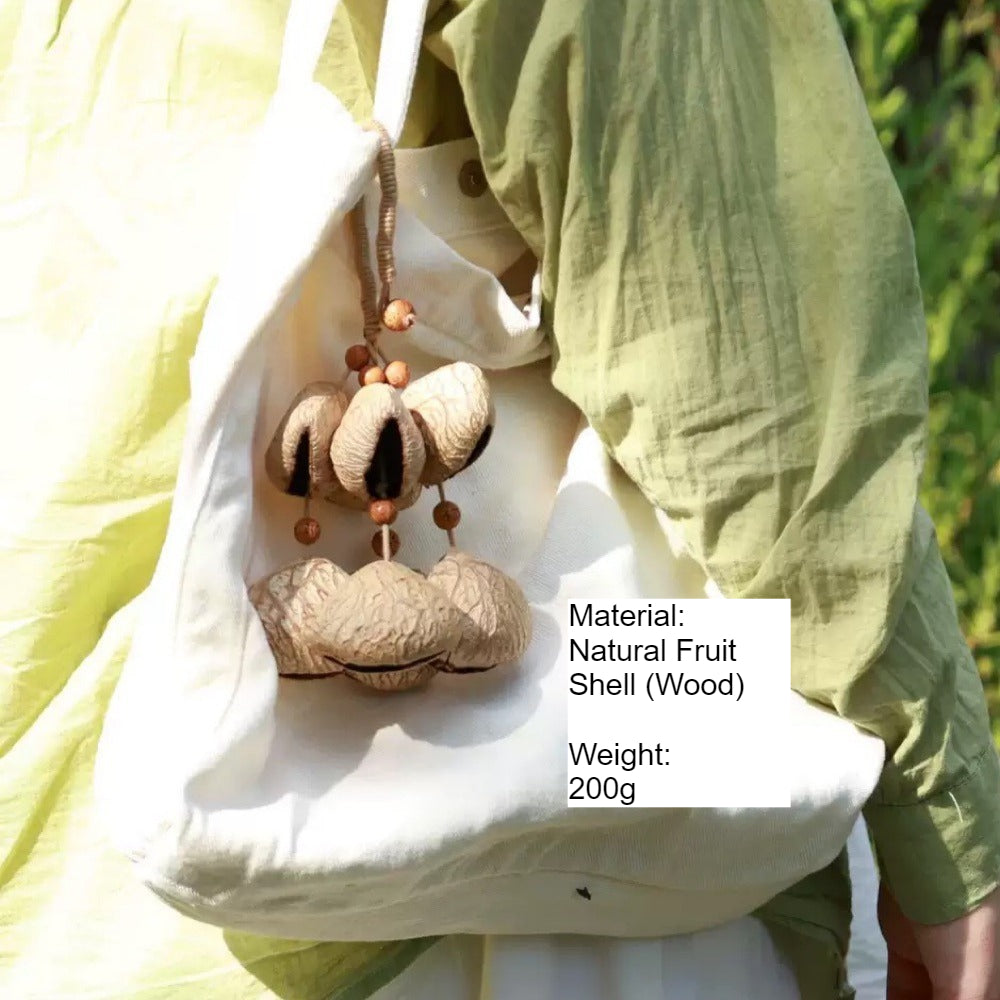 Natural Seed Pod Wind Chime Bag Charm Hanging N6F306