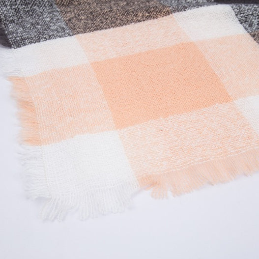 British Vintage Plaid Cashmere Feel Triangle Scarf N6K245