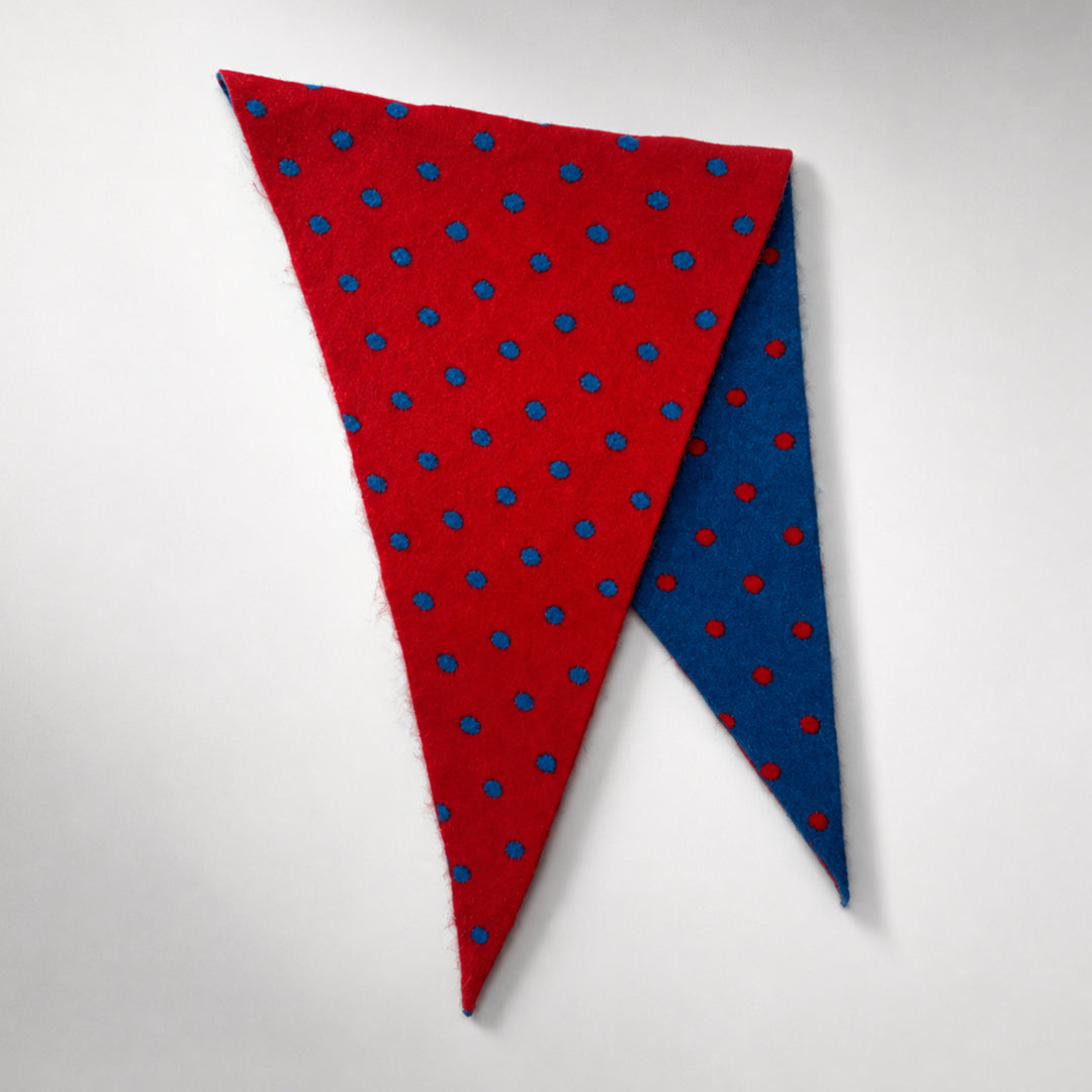 Women's Wool Blend Polka Dot Knit Triangle Scarf N6J122