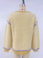 Load image into Gallery viewer, Striped Round Neck Oversized Knit Pullover Women N6G188