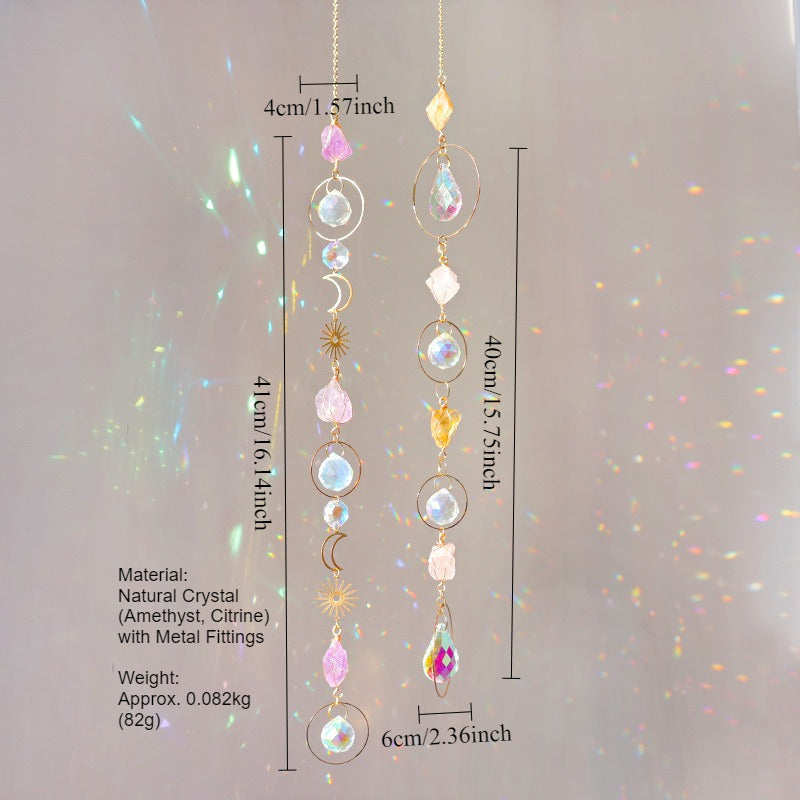 Prosperity Amethyst Citrine Sun Catcher Hanging Decor N6F297