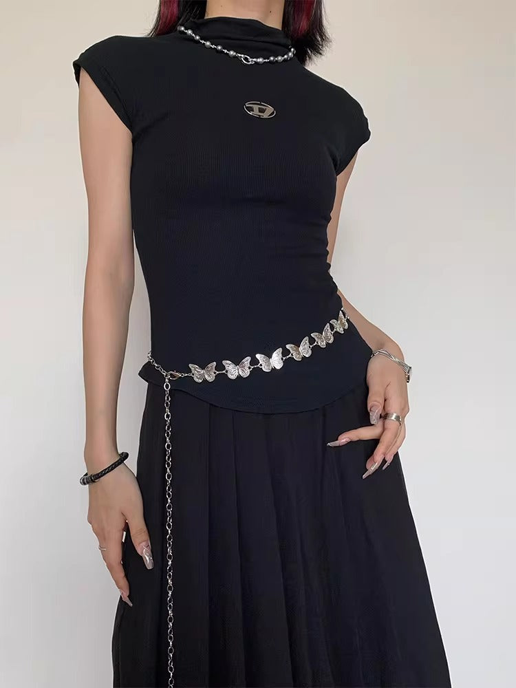 Silver Butterfly Waist Chain Women S925 N6C156