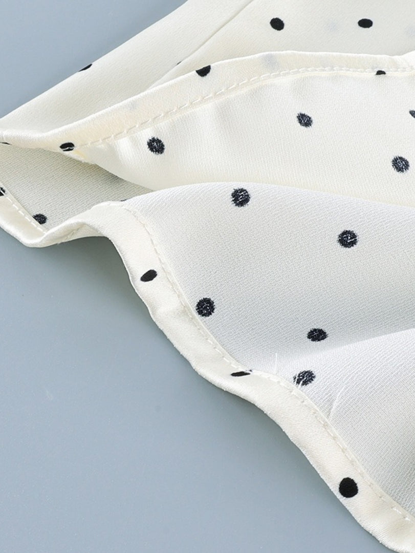 French Polka Dot Satin High Waist Shorts Women N6E165