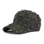 Load image into Gallery viewer, Distressed Plaid Baseball Cap Rhinestone Frayed  N6G210