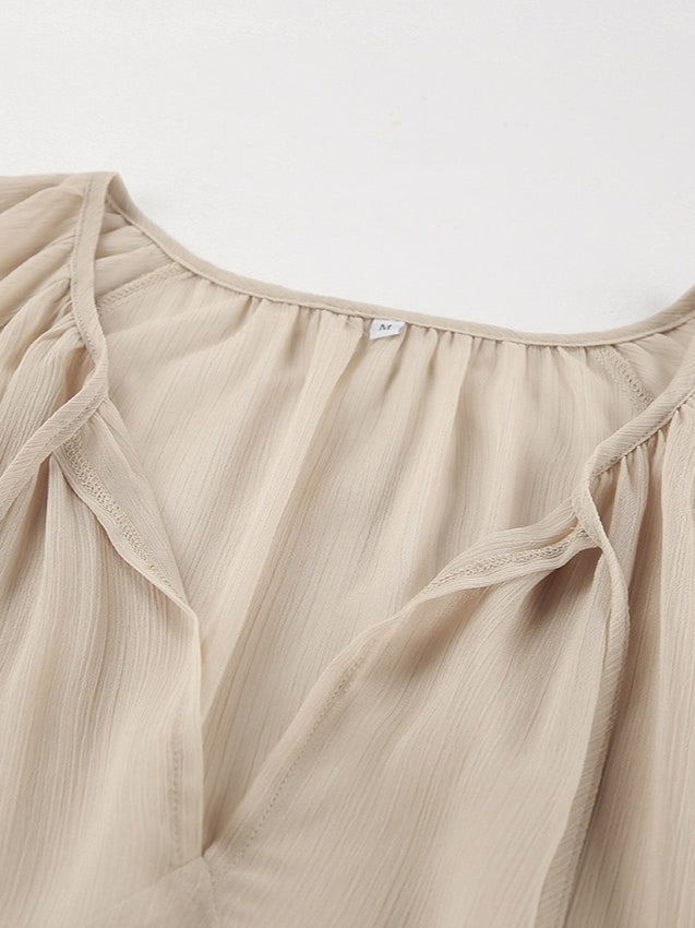 Sheer Sexy Chiffon Batwing Sleeve Maxi Dress Women N6D114