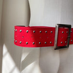 Load image into Gallery viewer, Women's Faux Leather Studded Wide Belt N6J136