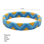 Load image into Gallery viewer, Multitone Enamel Cuff Alloy Dual Finish S5P211