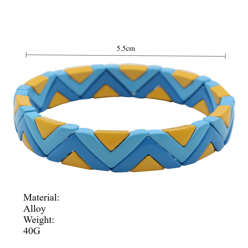 Multitone Enamel Cuff Alloy Dual Finish S5P211