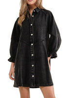 Load image into Gallery viewer, Lantern Sleeve Denim Dress Women  Multiple Colors N5A117

