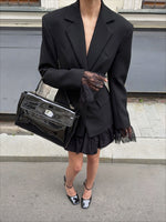 Load image into Gallery viewer, Lace Trim Tailored Blazer Women N6C140